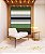 Quadro Vertical Abstrato Listras Geométrico Verde Cinza Branco Canvas Moldura - Imagem 3