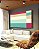 Quadro Horizontal Abstrato Geométrico Listras Rosa Turquesa Canvas Moldura - Imagem 4