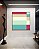 Quadro Quadrado Abstrato Geométrico Listras Rosa Turquesa Canvas Moldura - Imagem 1