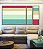 Trio de Quadros Estilizados Abstrato Geométrico Listras Rosa Turquesa Canvas Moldura - Imagem 3