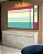 Trio de Quadros Estilizados Abstrato Geométrico Listras Rosa Turquesa Canvas Moldura - Imagem 4