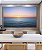 Quadro Horizontal Mar Azul Calmo Pôr do Sol no Céu e Pássaros Canvas Moldura - Imagem 2