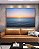Quadro Horizontal Mar Azul Calmo Pôr do Sol no Céu e Pássaros Canvas Moldura - Imagem 5