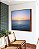 Quadro Quadrado Mar Azul Calmo Pôr do Sol no Céu e Pássaros Canvas Moldura - Imagem 4