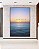 Quadro Vertical Mar Azul Calmo Pôr do Sol no Céu e Pássaros Canvas Moldura - Imagem 3