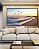 Quadro Horizontal Nascer do Sol Praia de Mar Azul e Pássaros Canvas Moldura - Imagem 4