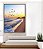 Quadro Vertical Nascer do Sol Praia de Mar Azul e Pássaros Canvas Moldura - Imagem 3