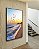 Quadro Vertical Nascer do Sol Praia de Mar Azul e Pássaros Canvas Moldura - Imagem 4