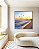 Quadro Quadrado Nascer do Sol Praia de Mar Azul e Pássaros Canvas Moldura - Imagem 5