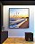 Quadro Quadrado Nascer do Sol Praia de Mar Azul e Pássaros Canvas Moldura - Imagem 3