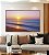 Quadro Horizontal Praia Mar Azul e Céu Rosa ao Pôr do Sol Canvas Moldura - Imagem 4