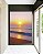 Quadro Vertical Praia Mar Azul e Céu Rosa ao Pôr do Sol Canvas Moldura - Imagem 2