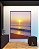 Quadro Vertical Praia Mar Azul e Céu Rosa ao Pôr do Sol Canvas Moldura - Imagem 4