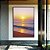 Quadro Vertical Praia Mar Azul e Céu Rosa ao Pôr do Sol Canvas Moldura - Imagem 3