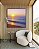 Quadro Quadrado Praia Mar Azul e Céu Rosa ao Pôr do Sol Canvas Moldura - Imagem 3