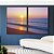 Duo de Quadros Praia Mar Azul e Céu Rosa ao Pôr do Sol Canvas Moldura - Imagem 1