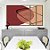 Trio de Quadros Estilizados Abstrato Minimalista Rosa Vermelho Telha Canvas Moldura - Imagem 5
