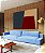 Quadro Horizontal Abstrato Geométrico Minimalista Azul Vermelho Canvas Moldura - Imagem 3
