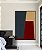 Quadro Vertical Abstrato Geométrico Minimalista Azul Vermelho Canvas Moldura - Imagem 1