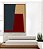 Quadro Vertical Abstrato Geométrico Minimalista Azul Vermelho Canvas Moldura - Imagem 2