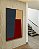 Quadro Vertical Abstrato Geométrico Minimalista Azul Vermelho Canvas Moldura - Imagem 3