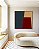 Quadro Quadrado Abstrato Geométrico Minimalista Azul Vermelho Canvas Moldura - Imagem 1