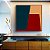 Quadro Quadrado Abstrato Geométrico Minimalista Azul Vermelho Canvas Moldura - Imagem 3