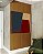 Quadro Quadrado Abstrato Geométrico Minimalista Azul Vermelho Canvas Moldura - Imagem 4