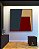 Quadro Quadrado Abstrato Geométrico Minimalista Azul Vermelho Canvas Moldura - Imagem 5