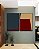 Duo de Quadros Abstrato Geométrico Minimalista Azul Vermelho Canvas Moldura - Imagem 4