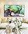 Quadro Horizontal Abstrato Verde Turquesa Dourado Cinza Arte Fluida Pouring Canvas Moldura - Imagem 3