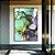 Quadro Vertical Abstrato Verde Turquesa Dourado Cinza Arte Fluida Pouring Canvas Moldura - Imagem 3
