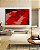 Quadro Horizontal Abstrato Tons de Vermelho Efeito Pintura Canvas Moldura - Imagem 2
