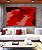 Quadro Horizontal Abstrato Tons de Vermelho Efeito Pintura Canvas Moldura - Imagem 4