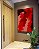 Quadro Vertical Abstrato Tons de Vermelho Efeito Pintura Canvas Moldura - Imagem 1