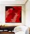 Quadro Quadrado Abstrato Tons de Vermelho Efeito Pintura Canvas Moldura - Imagem 1