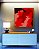 Quadro Quadrado Abstrato Tons de Vermelho Efeito Pintura Canvas Moldura - Imagem 2