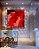 Quadro Quadrado Abstrato Tons de Vermelho Efeito Pintura Canvas Moldura - Imagem 3