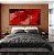 Trio de Quadros Abstrato Tons de Vermelho Efeito Pintura Canvas Moldura - Imagem 5