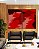 Duo de Quadros Abstrato Tons de Vermelho Efeito Pintura Canvas Moldura - Imagem 2