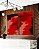 Duo de Quadros Abstrato Tons de Vermelho Efeito Pintura Canvas Moldura - Imagem 4