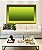 Quadro Horizontal Abstrato Degradê Margem Tons de Verde Canvas Moldura - Imagem 1