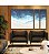Trio de Quadros Estilizados Praia de Mar Azul Intenso Natureza Canvas Moldura - Imagem 1
