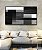Quadro Horizontal Abstrato Geométrico Degradê Preto e Branco Canvas Moldura - Imagem 1