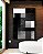 Quadro Vertical Abstrato Geométrico Degradê Preto e Branco Canvas Moldura - Imagem 1