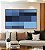 Quadro Horizontal Abstrato Geométrico Degradê Tons de Azul Canvas Moldura - Imagem 2
