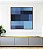 Quadro Quadrado Abstrato Geométrico Degradê Tons de Azul Canvas Moldura - Imagem 5