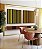 Duo de Quadros Quadrados Abstrato Degradê Listras Geométrico Amarelo Dourado Marrom Canvas Moldura - Imagem 2