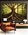 Trio de Quadros Estilizados Árvore Folhas Verdes Paisagem Natureza Canvas Moldura - Imagem 3