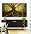 Trio de Quadros Estilizados Árvore Folhas Verdes Paisagem Natureza Canvas Moldura - Imagem 2